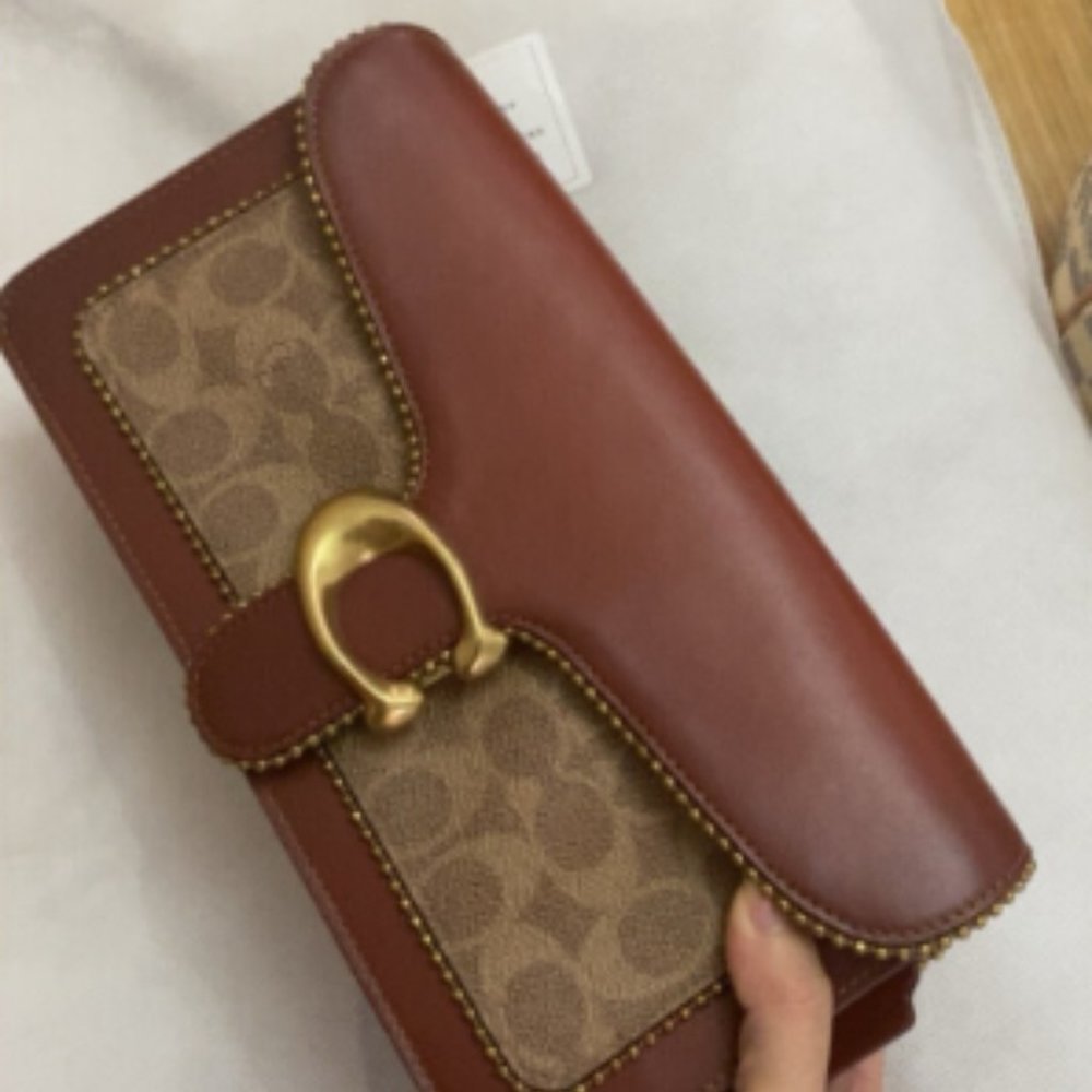 Coach luxury women's counter tabby series coated canvas with Leather Messenger B - Picture 8 of 12